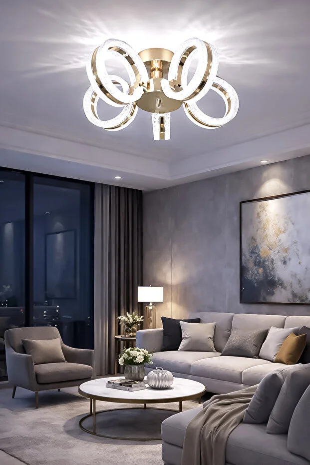 Ecrin Gold 5li Plafonyer Led Avize